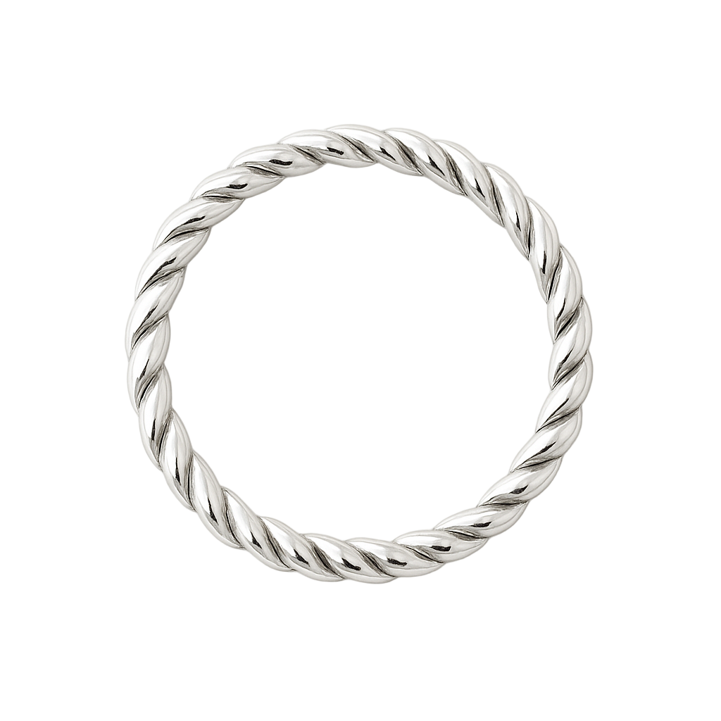 Sterling Silver Twisted Bangle Bracelet – Classic Rope Design