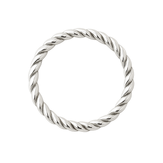 Sterling Silver Twisted Bangle Bracelet – Classic Rope Design