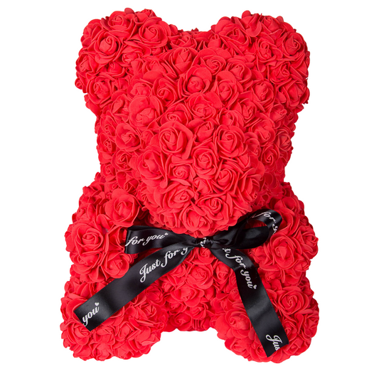 Red bear of roses