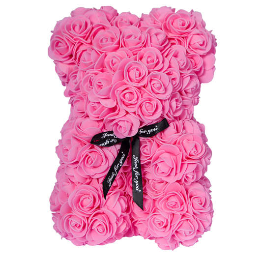 Pink bear of roses