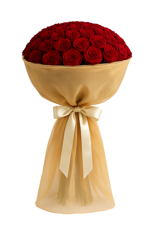 101 Golden Kiss Roses